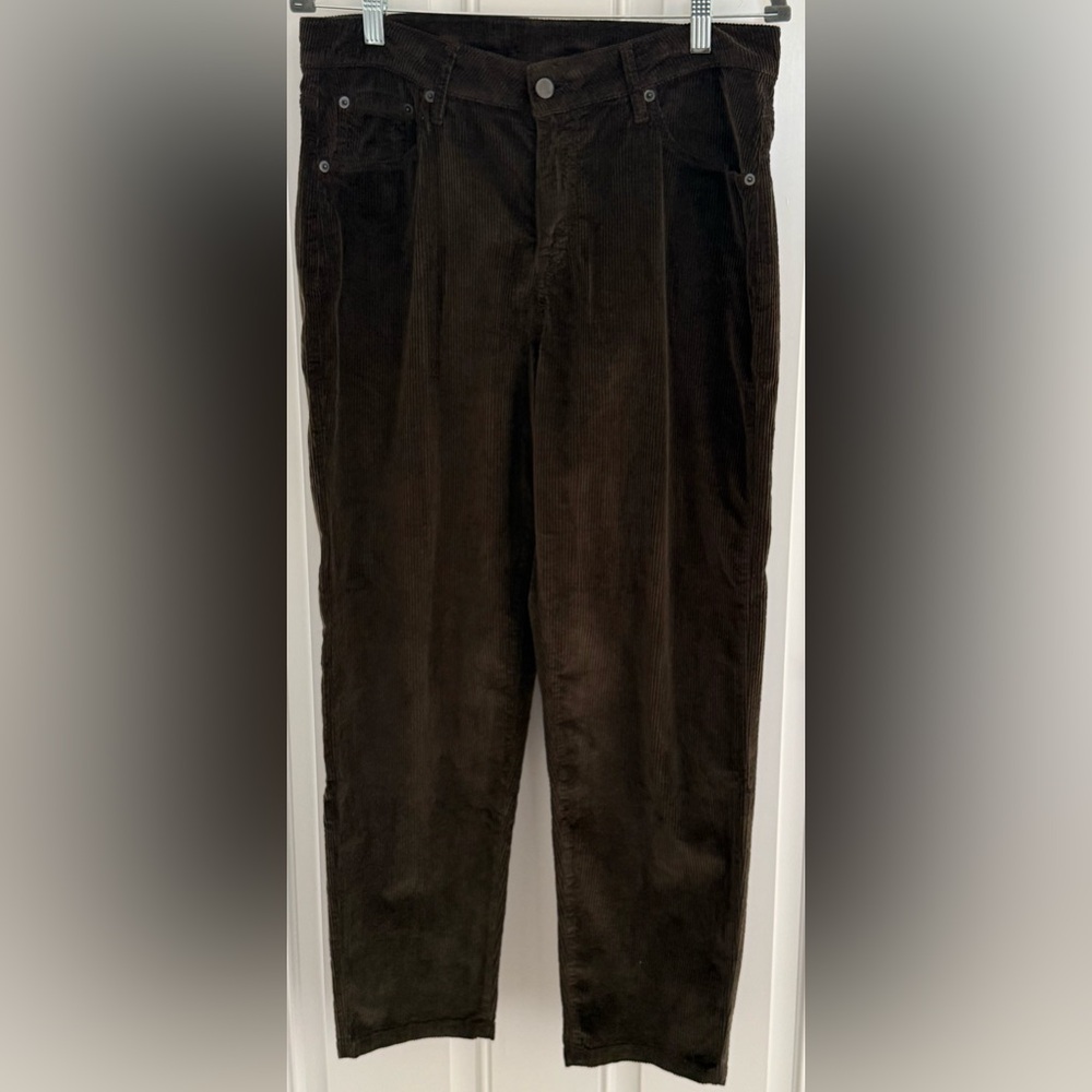 Wrap London (UK) Brown Corduroy 5 Pocket Straight Leg Cropped Pants
